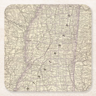 Mississippi 9 rechteckiger pappuntersetzer