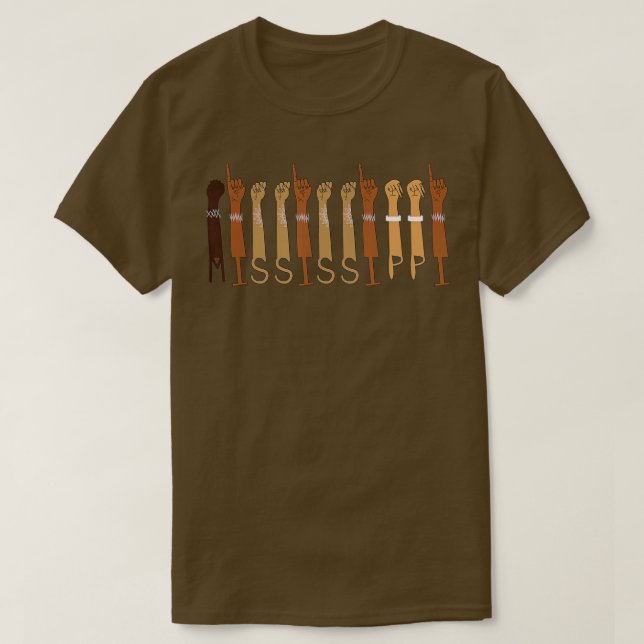 Mississippi ASL American Sign Language Deaf Prix T-Shirt (Design vorne)