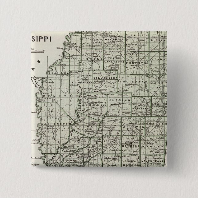 Mississippi-Atlas-Karte Button (Vorderseite)