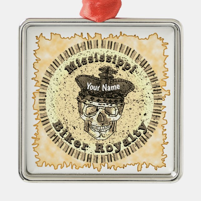 Mississippi Biker  Ornament Aus Metall (Vorne)