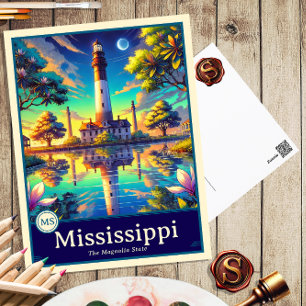 Mississippi   Carte postale ombragée style Anime