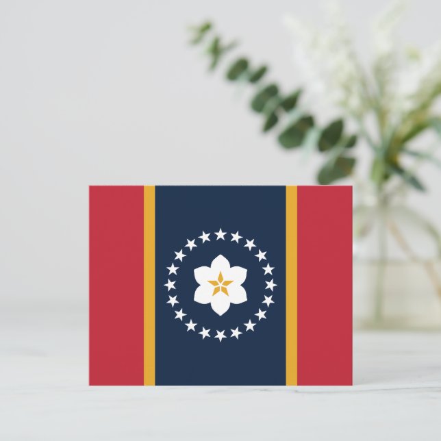 Mississippi: Die Magnolia-Staatsflagge der USA Postkarte (Stehend Vorderseite)