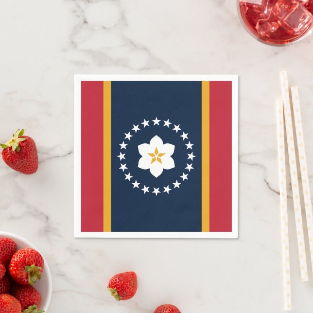 Mississippi: Die Magnolia-Staatsflagge der USA Serviette (Beispiel)