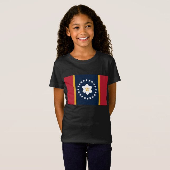 Mississippi: Die Magnolia-Staatsflagge der USA T-Shirt (Vorne ganz)