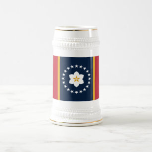 Mississippi: Die Magnolie US-Staatsflagge Bierglas