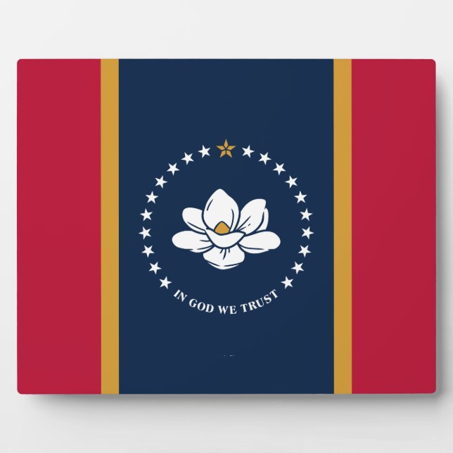 Mississippi Flag Plaque Fotoplatte (Vorderseite)