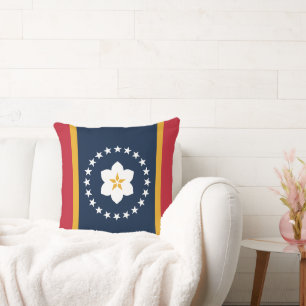 Mississippi-Flagge: Die Magnolie Amerikas Kissen