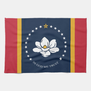Mississippi-Flagge - Neue Magnolien-Flagge Geschirrtuch