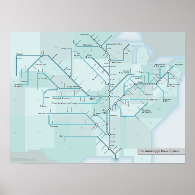 Mississippi Fluss 18 x 24 Poster (Vorne)