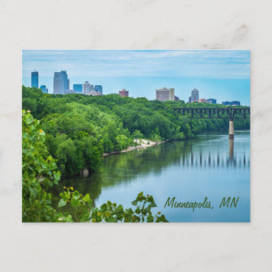 Mississippi Fluss Minneapolis Skyline Postkarte