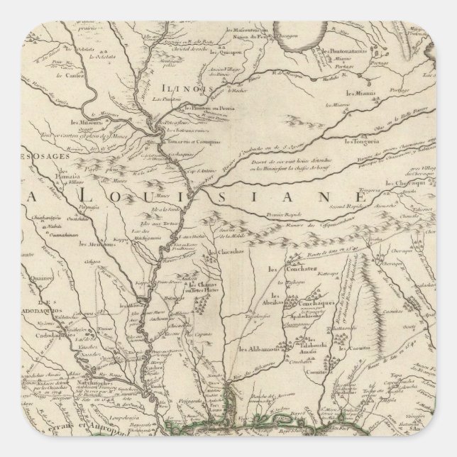 Mississippi-Fluss Quadratischer Aufkleber (Vorderseite)