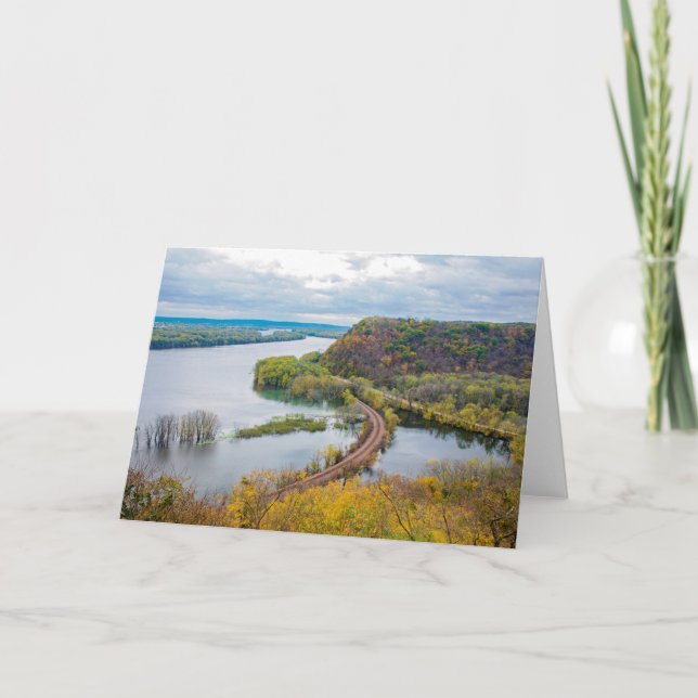 Mississippi Fluss und waldreiche Bluffs an der Gre Karte (Vorderseite)