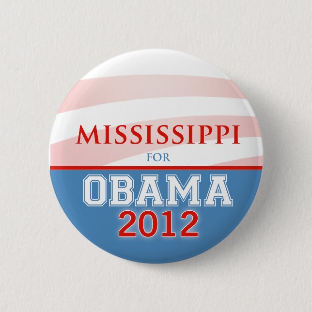 MISSISSIPPI für Obama 2012 Button (Vorderseite)