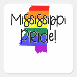 Mississippi-Gay Pride Quadratischer Aufkleber