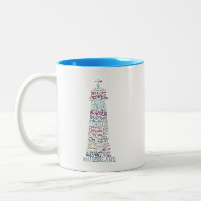 Mississippi-Golf-Küsten-Sehenswürdigkeiten Zweifarbige Tasse (Links)