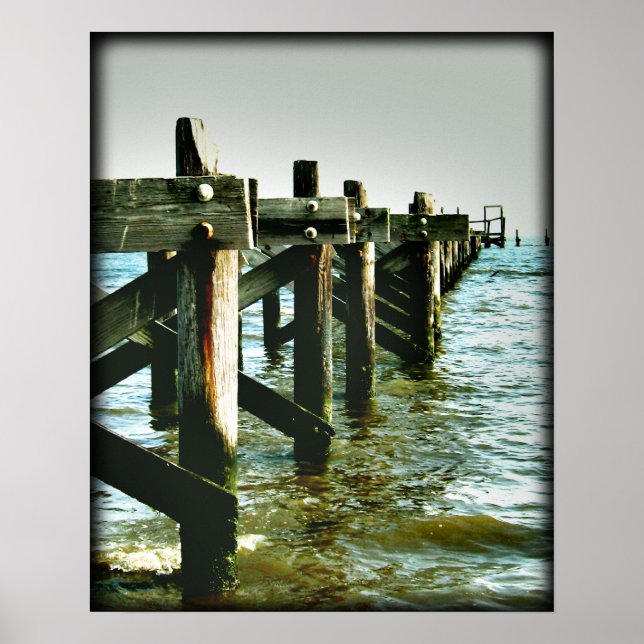 Mississippi Golfküste Fischen Pier Foto Poster (Vorne)