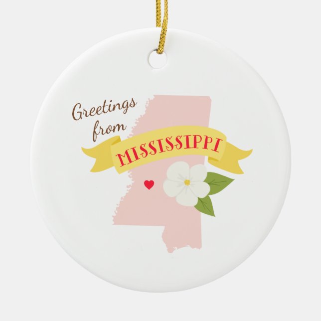 Mississippi Greetings Keramik Ornament (Vorne)