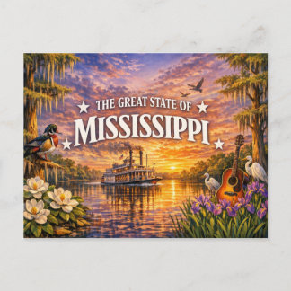 Mississippi Greetings Postcard  Postkarte