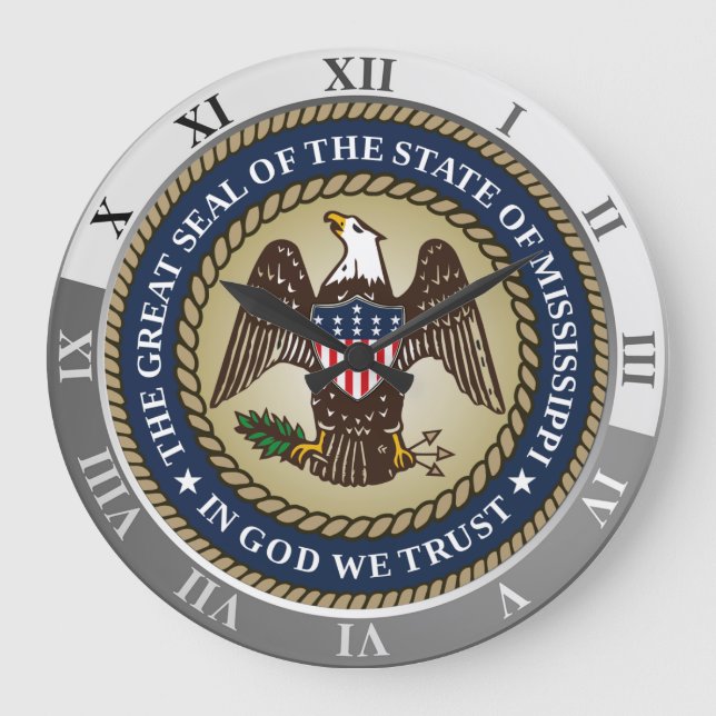 Mississippi Große Wanduhr (Vorderseite)