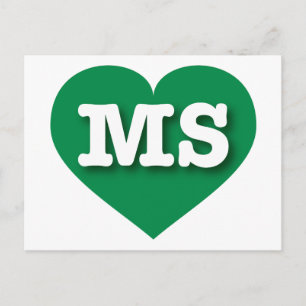 Mississippi Grünes Herz - I Liebe MS Postkarte