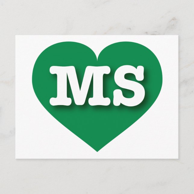 Mississippi Grünes Herz - I Liebe MS Postkarte (Vorderseite)
