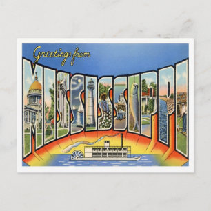 Mississippi-Grüße von US-Staaten Postkarte