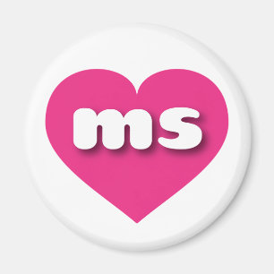 Mississippi - heißrosa Herz - I Liebe ms Magnet