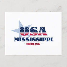 Mississippi in roter, weißer und blauer Postkarte