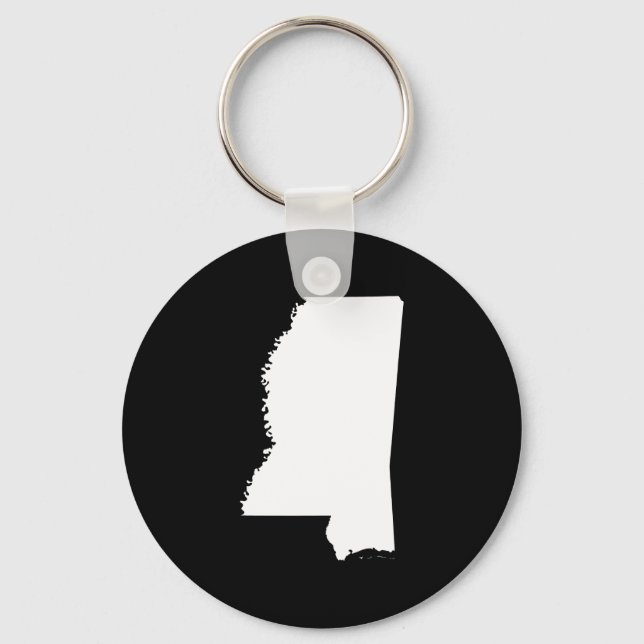 Mississippi in Weiß und Schwarz Schlüsselanhänger (Vorderseite)