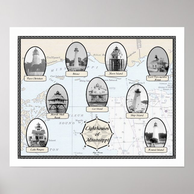 Mississippi Lighthouses Poster (Vorne)
