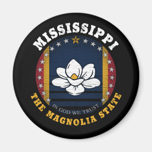 MISSISSIPPI MAGNOLIA STAAT FLAG MAGNET