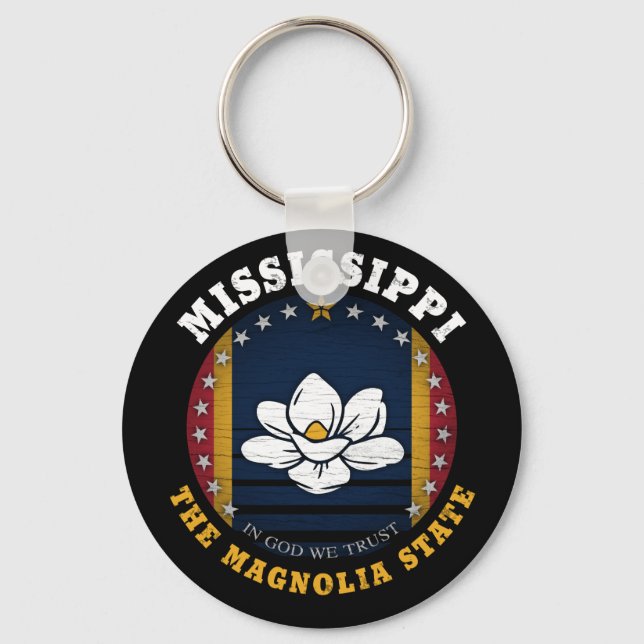 MISSISSIPPI MAGNOLIA STAAT FLAG SCHLÜSSELANHÄNGER (Vorderseite)