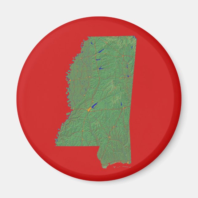 Mississippi Map Magnet (Vorne)