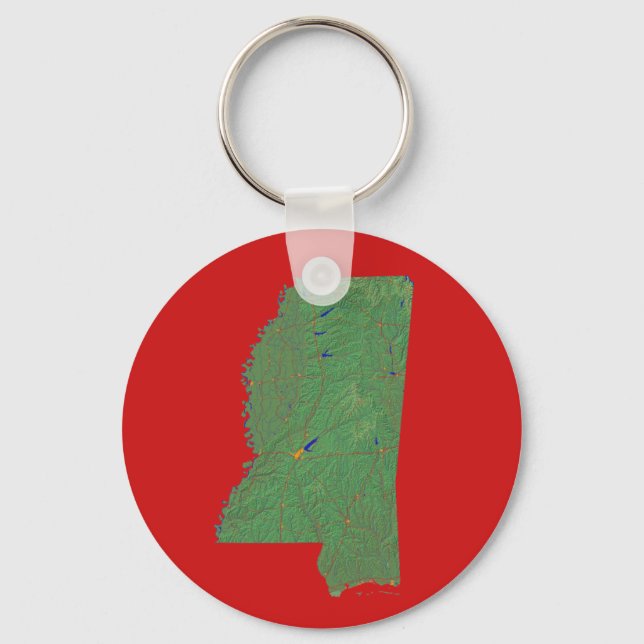 Mississippi Map Schlüsselanhänger (Vorderseite)