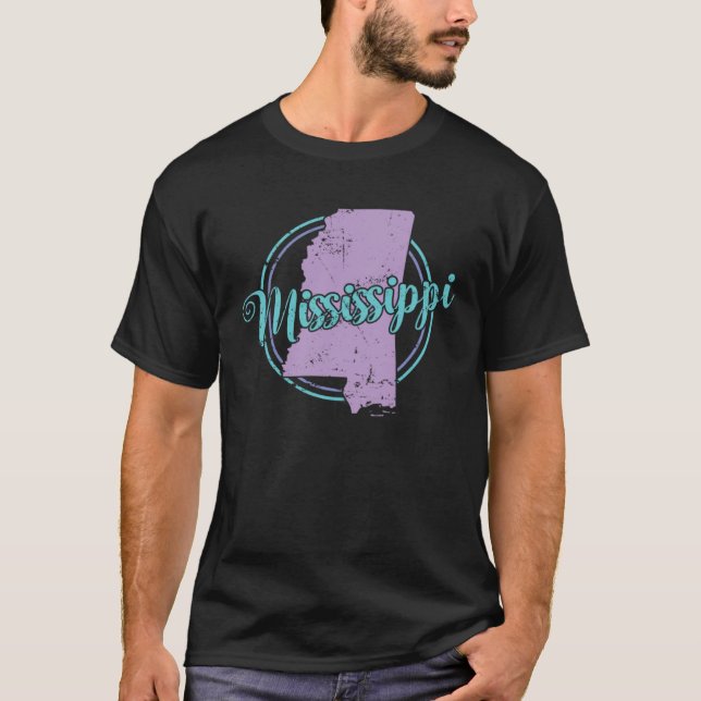 Mississippi Map USA America T-Shirt (Vorderseite)