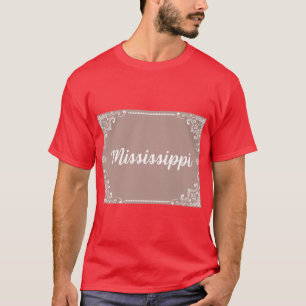 Mississippi Monogram Boho Stil Pastell Rosa T-Shirt