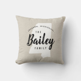 Mississippi Monogram Staat Throw Pillow Kissen