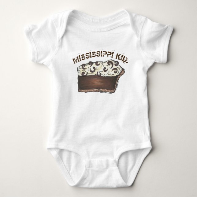 Mississippi MS Kid Chocolate Mud Pie Mudpie Slice Baby Strampler (Vorderseite)