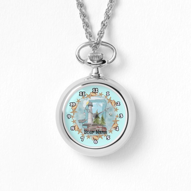 Mississippi Muscheln Leuchtturmüberwachung Armbanduhr (Vorderseite)