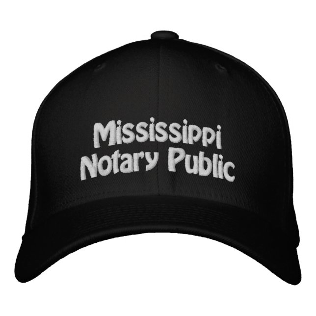 Mississippi Notary Public Embroided Baseball Cap Bestickte Baseballkappe (Vorderseite)