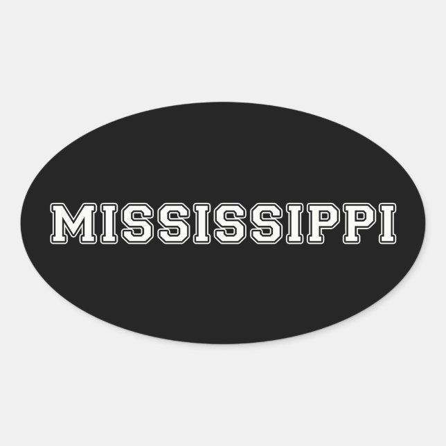 Mississippi Ovaler Aufkleber (Vorderseite)