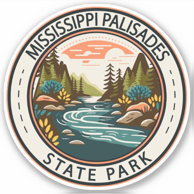 Mississippi Palisades Staat Park Illinois Abzeiche Aufkleber (Vorderseite)
