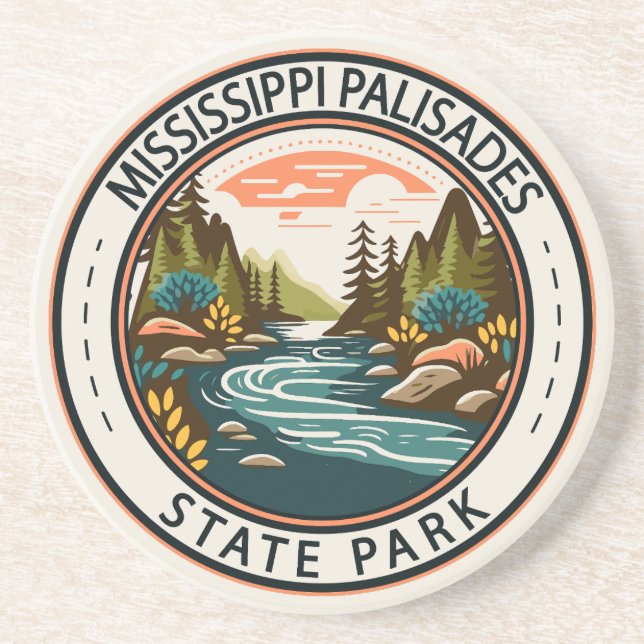 Mississippi Palisades Staat Park Illinois Abzeiche Getränkeuntersetzer (Vorne)