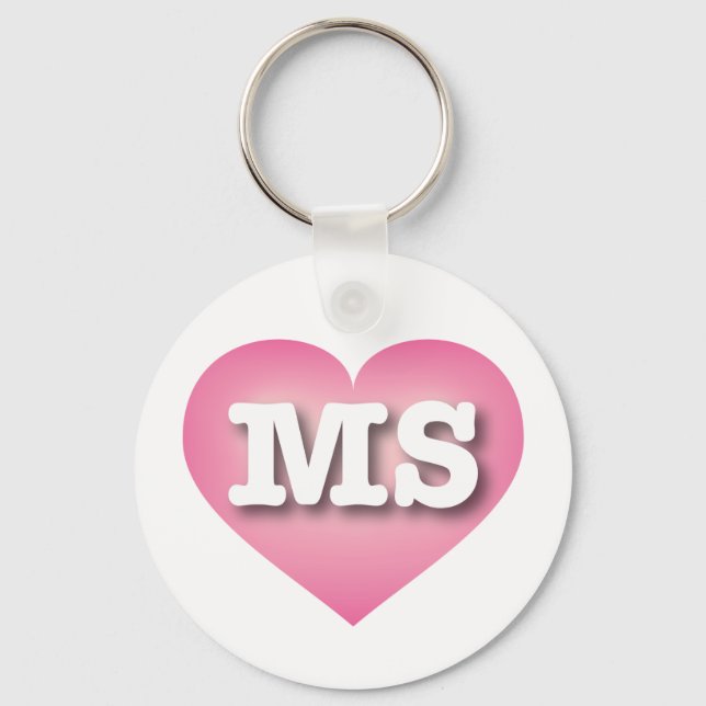 Mississippi Pink Fade Heart - I Liebe MS Schlüsselanhänger (Vorderseite)