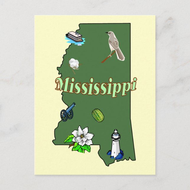 Mississippi Postkarte (Vorderseite)
