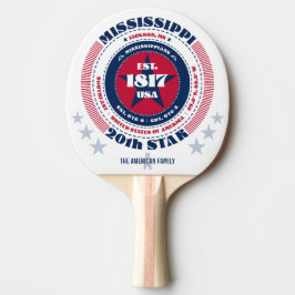 Mississippi-Pride-Circular Typografie Monogramm Tischtennis Schläger