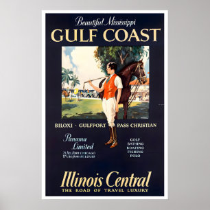 Mississippi-Reiseposter-Polo-Kunst Golfküste Poster