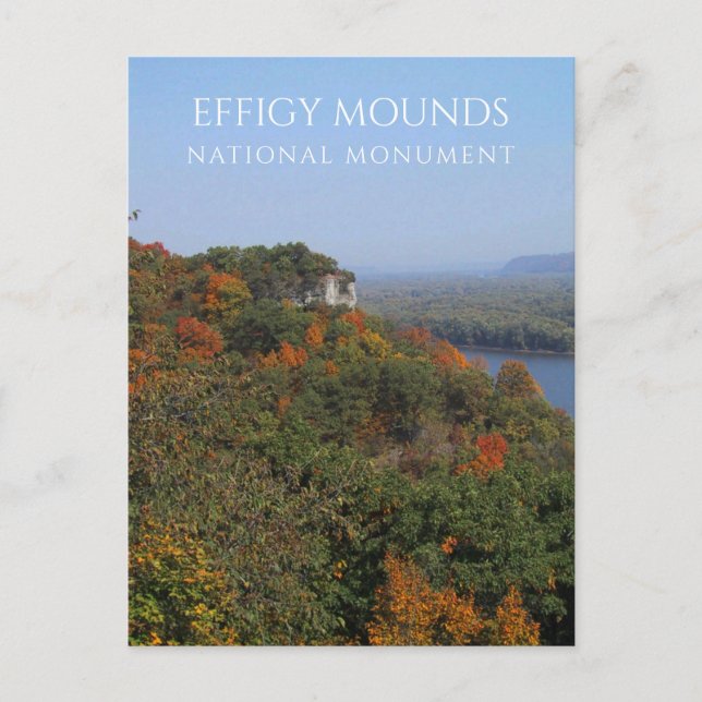 Mississippi River, Fall Foliage, Effigy Mounds, IA Postkarte (Vorderseite)