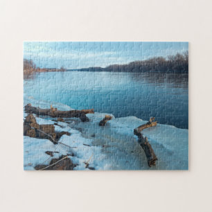 Mississippi River Icy Banks: Daybreak