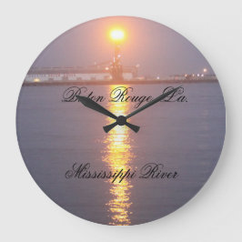 Mississippi River Sunrise Große Wanduhr